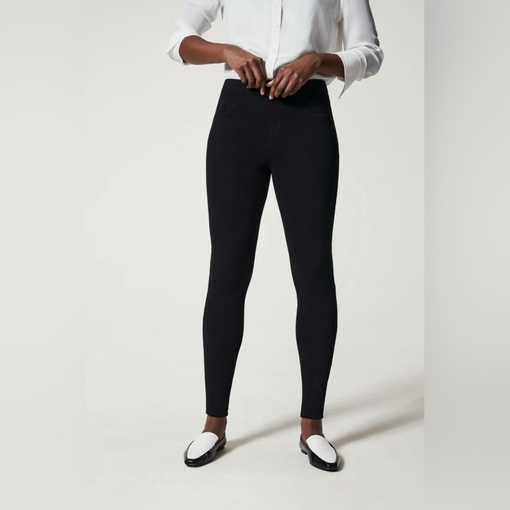 SPANX Ankle Jeanish Leggings Black Built-In Shaping Size XL